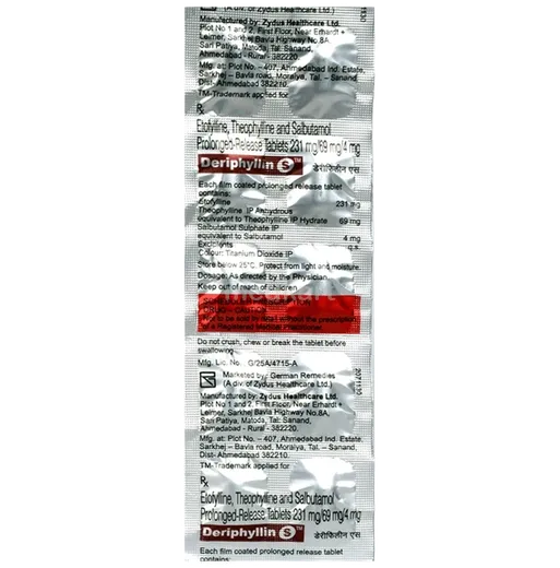 deriphyllin s tablet 10's